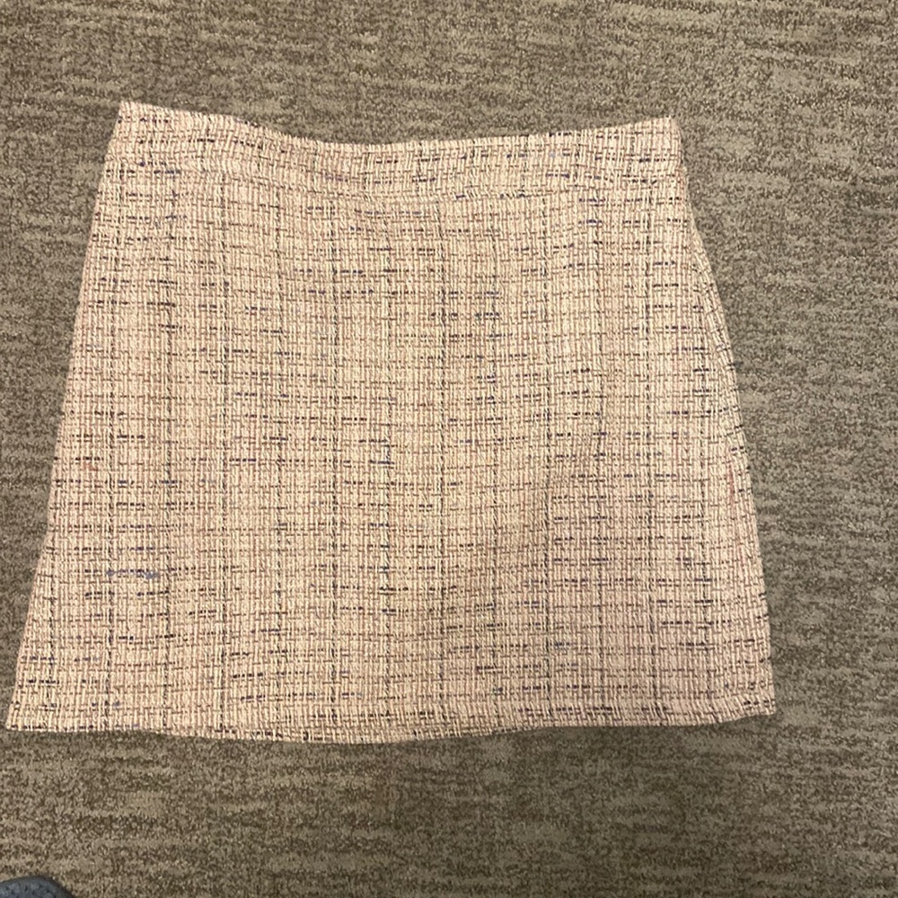 Loft Tweed pink multi shift skirt